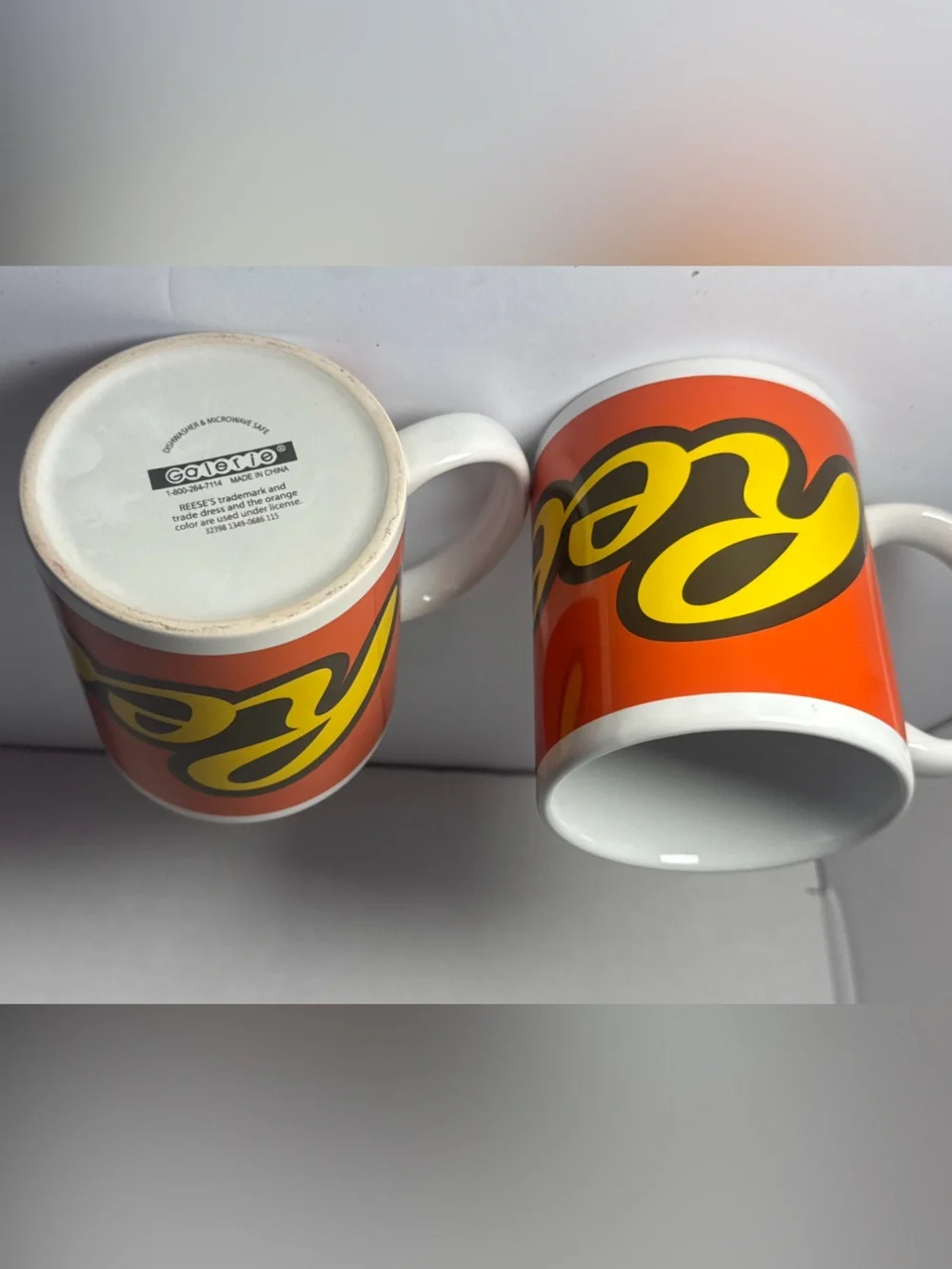 Orange Ceramic Logo Mug with Yellow Accent - Unbranded